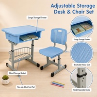 Ensembles de bureaux et chaises d'école modernes, durables et réglables en plastique avec 1 tiroir, écologiques, pour la maison, le bureau, le salon et l'apprentissage des étudiants