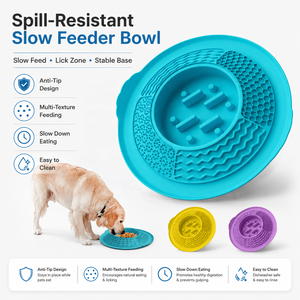 Tazón de Silicona para Perros con Alimentación Lenta, Antideslizante, Plato para Comida de Mascotas, Resistente a Derrames - Product Image 1