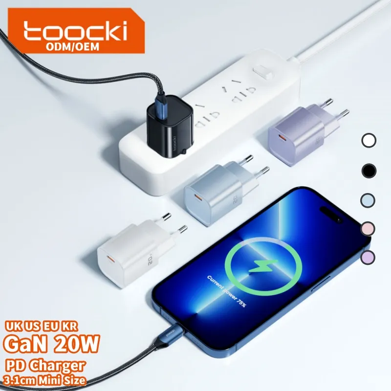 Toocki新製品20WGaN eu us usb cウォールチャージャーブロック急速充電タイプc充電器iPhone/Samsung用