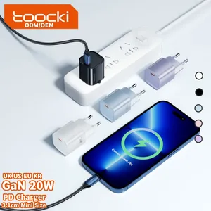 Toocki 신제품 20W GaN eu usb c 벽 충전기 블록 고속 충전 유형 c 충전기 아이폰/삼성