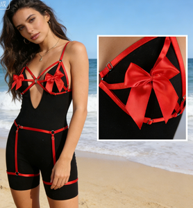 Arnés elástico hueco con doble lazo y tirantes halter, transparente con control ligero, para el Día de San Valentín, Noche de <span class=keywords><strong>Carnaval</strong></span>, accesorios de disfraz de cosplay para parejas - Product Image 4