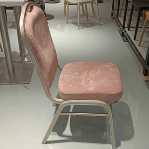 custom restaurant furniture Modern Pink Velvet Hotel <b>Chair</b> With Metal Frame Solid Back <b>Stackable</b> Indoor Commercial Furniture - Product Image 4