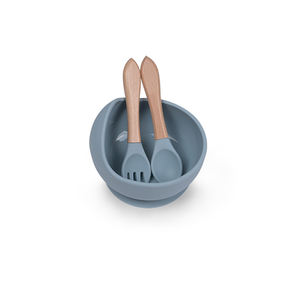 طقم وعاء وملعقة سيليكون للأطفال خالٍ من مادة BPA وغير سام، أدوات مائدة للأطفال الصغار، أواني وأدوات طعام للأطفال - Product Image 6