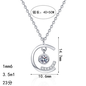 Collar Xindeyi de Plata de Ley S925 con Moissanita, un Colgante Delicado y Elegante para Mujer, un Collar de Lujo Ligero de Alta Gama - Product Image 5