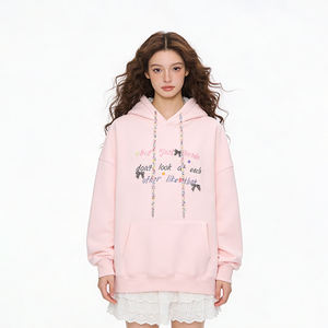 <span class=keywords><strong>Sudadera</strong></span> con Capucha <span class=keywords><strong>de</strong></span> Alta Calidad para Mujer, Otoño/Invierno, Diseño <span class=keywords><strong>de</strong></span> Letras, Botones Tridimensionales, Antiencogimiento - Product Image 1