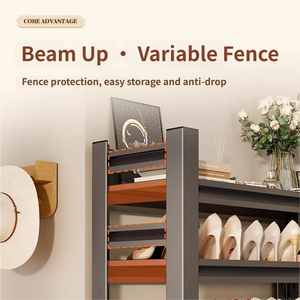 Étagère à chaussures moderne en acier <span class=keywords><strong>convertible</strong></span>, étagère en métal réglable pour le salon, la salle à manger, l'entrée, rangement - Product Image 5