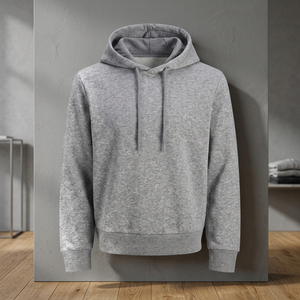 เสื้อฮู้ดดี้โอเวอร์ไซส์สำหรับคู่รัก เสื้อฮู้ดดี้หนานุ่มสไตล์วินเทจสำหรับฤดูหนาว ผ้าฝ้าย 100% พิมพ์ลายทอสีพื้น มีกระเป๋า - Product Image 3