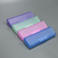 Vente en gros d'étuis à lunettes de lecture écologique transparent en plastique noir givré tendance rectangle de grande valeur portable simple et solide