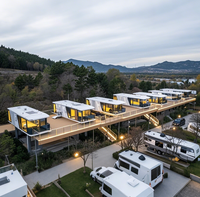 Maison Conteneur Préfabriquée Européenne en Acier, 2 Chambres, Cuisine, Maison Modulaire pour Usage Familial en Station Balnéaire, Système Solaire Thermique