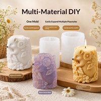 Nouvelles Idées : Moule en Silicone Alimentaire pour Bougie Parfumée Écrou de Ronce aux Fleurs Épanouies, Ornement Écrou de Ronce Style Mori DIY, Relief Animalier 3D