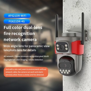 Groothandel Hoge Kwaliteit Af621dr Dubbele Lens Dome Beveiliging Slimme Wifi Brand Rookdetectie Full-Color Nachtzicht Ip66 <span class=keywords><strong>Camera</strong></span> - Product Image 2