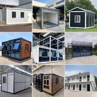 Maison modulaire à toit en pente, maison préfabriquée, maisons conteneurs, maisons préfabriquées de luxe en kit, design grain de bois pour jardin