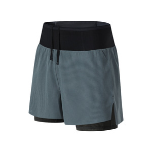 Li Jialan Men's Trail Running Shorts Double <b>Layer</b> Quick Dry <b>Mid</b> Waist Outdoor Hiking Fitness Basketball Shorts Summer Marathon - Product Image 3