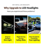 Fabricant OEM, phare LED H7 CE RoHS 50W 6000K, faisceau haut/bas enfichable, étanche IP68, pour berline, SUV, camion, éclairage automobile