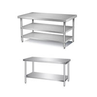 Matériel et fournitures pour restaurants, table de cuisine commerciale, table de laboratoire, acier inoxydable, finition polie, 300 kg/ ㎡   Capacité de charge Marque Teyue