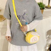 Sac à dos en peluche en forme de gâteau roulé suisse, mignon et très esthétique, avec fermeture éclair, idéal pour écouteurs, best-seller