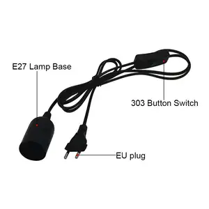 E27 E26 UE pendurado pingente levou luminária lâmpada lâmpada soquete cabo adaptador com interruptor on/off titular base de luz