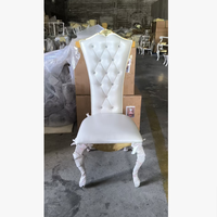 Chaises sans accoudoirs de luxe dorées pour événements, mariage, fête, chaise pour la mariée et le marié