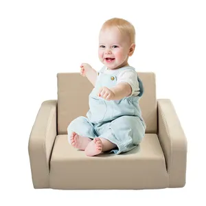 현대적인 디자인 2-in-1 아기 활동 소파 유아용 거실과 침실을 위한 사각 플러시 의자 지지대