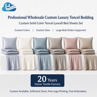 Parure de draps en tissu Lyocell naturel, certifiée OEKO-TEX et approuvée GOTS, 400TC, tissage estival, confort rafraîchissant