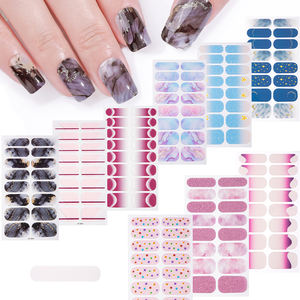 Zhengxiang Wholesale Simple Ins Cross-Border Waterproof Free Baking Nail Wraps Polish Film 3D Nail Art Stickers Manufecturing - Product Image 1