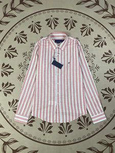 <span class=keywords><strong>Camicia</strong></span> Casual a Maniche Lunghe per <span class=keywords><strong>Uomo</strong></span>, Estiva, Traspirante in Poliestere/Cotone con Ricamo # <span class=keywords><strong>Camicia</strong></span> a <span class=keywords><strong>Righe</strong></span> con Bottoni e Logo RL # RL - Product Image 4