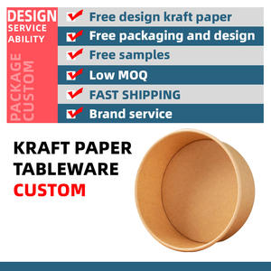 Conteneurs de livraison jetables en <span class=keywords><strong>carton</strong></span> de qualité alimentaire en papier kraft brun/blanc d'approvisionnement d'usine pour assiettes en papier bols - Product Image 4