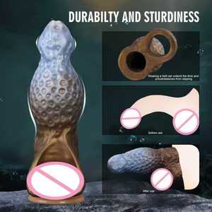 Préservatifs de forme unique, épaissis et allongé<span class=keywords><strong>s</strong></span>, manchons de pénis creux, masturbateurs texturé<span class=keywords><strong>s</strong></span> pour massage, jouets sexuels SM pour adultes, jouets sexuels gays - Product Image 2