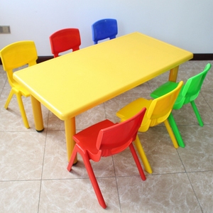 Mesa de estudio de dibujos animados de colores para niños, guardería, muebles de plástico, puja, venta al por mayor - Product Image 2
