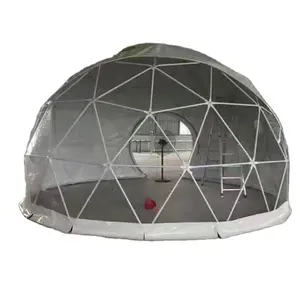 钢架白色透明聚氯乙烯花园冰屋测地线圆顶帐篷野营温室
