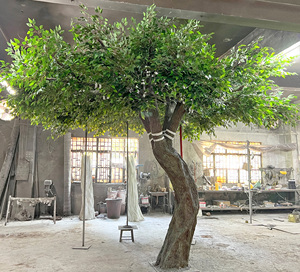 Natural <strong>Fake</strong> Big Tree Unique Decor Indoor <strong>Large</strong> Artificial Ficus Tree Arch Shape Green Banyan Tree Durable Fiberglass <strong>Plants</strong> - Product Image 4