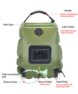 20L Outdoor <b>Bathing</b> Bag Solar Hiking Camping Shower Bag Portable Heating <b>Bathing</b> Water <b>Storage</b> Bag Hose Switchable Shower Head - Product Image 2