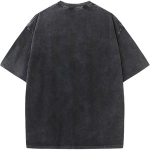 FOXA Mens Oversized T-Shirt Acid Wash Cotton Graphic Print Casual Streetwear Short Sleeve Breathable Jersey (S-2XL) - Product Image 4