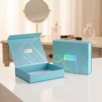 Boîte cadeau rigide en forme de livre avec couvercle rabattable, impression holographique, boîte en papier rigide pour emballage de produits cosmétiques de luxe