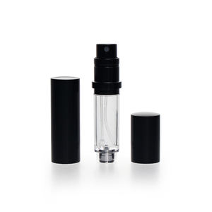 Venta al por Mayor de Mini Frascos de Vidrio de 5ml y 8ml para Muestras de Perfume, Botellas de Prueba Recargables con Tapa Negra, Bajo MOQ, Logotipo Impreso en Serigrafía - Product Image 1