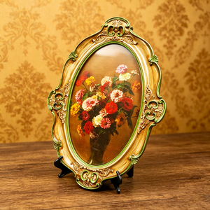 Classic European Style Resin Oval <strong>Photo</strong> Frame Velvet Back Side Opening Eco-Friendly Lightweight Home Decor Hanging Easy <strong>Photo</strong> - Product Image 3
