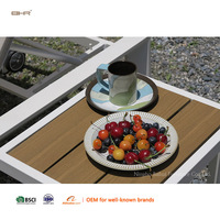 Ensemble de chaises longues doubles en aluminium BHR Modern All Weather avec table d'appoint, meubles d'extérieur pliables pour cour