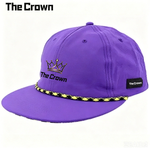 Casquette plate structurée à 6 panneaux avec logo personnalisé, en nylon violet, avec patch tissé brodé, vente en gros, fabricant - Product Image 2