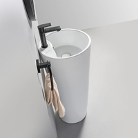 Umywalk — lavabo de forme ronde en céramique, salle de bain moderne, émail blanc, été