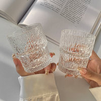 Verre à whisky empilable en cristal sans plomb, style nordique de luxe, texture glacier, côtelé, pour bar