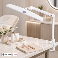 Lampe LED de beauté à tête large dimmable OEM ODM avec pince et bras long, lumière de travail pour soins oculaires, idéale pour spa facial, salon de manucure, établi - Vente en gros