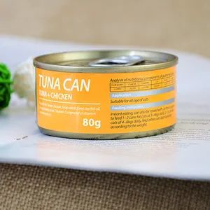 Pet Snack Sản Phẩm Thực Phẩm Cá Ngừ + Gà Vàng Đóng Hộp Thức Ăn Cho Mèo Ướt