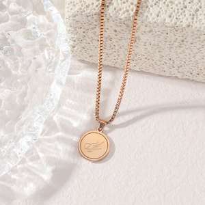 Eid Commemorative <strong>Coin</strong> <strong>Necklace</strong> with Zircon and Link Chain Stainless Steel Islamic Gift Jewelry for Men Women Wholesale - Product Image 4