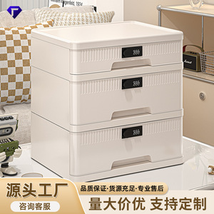 Desktop <b>Lockable</b> Filing Cabinet With Combination Lock 3 <b>Drawer</b> Solid Color Rectangle Standing Type Office Organizer - Product Image 4