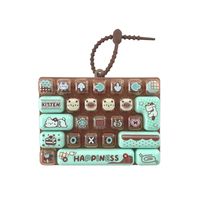 Porte-clés pendentif clavier de décompression en gel de silicone à 26 touches, motif dessin animé, surdimensionné, pour booster l'humeur