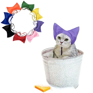 Colorido gorro de baño impermeable para gatos, ocho colores seguros disponibles, protege los oídos y evita la entrada de agua en el baño - Product Image 6
