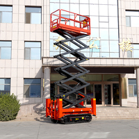 Plataforma elevadora de tijera mini a diésel sobre orugas para exteriores en venta