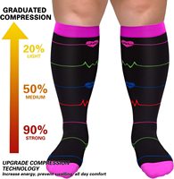 Chaussettes de compression grande taille 3XL 4 XL pour femmes et hommes à mollet large Extra Large Grande taille bas au genou