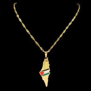 YL Cross-border New <span class=keywords><strong>Israel</strong></span> Palestina Map Collar de viento neutro de acero inoxidable Joyería de gama alta versátil para hombres - Product Image 3