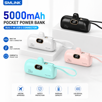 Câble de charge USB-C 5000 mAh compact et portable pour téléphone – Batterie externe d'urgence rapide et mini